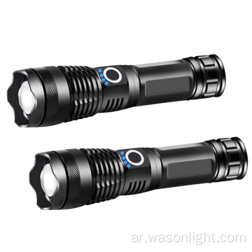 2022 Hot Sale XHP50 1000 Lumens Ultra Bright Micro USB 18650/3*AAA Torch Torch قابل للتكبير